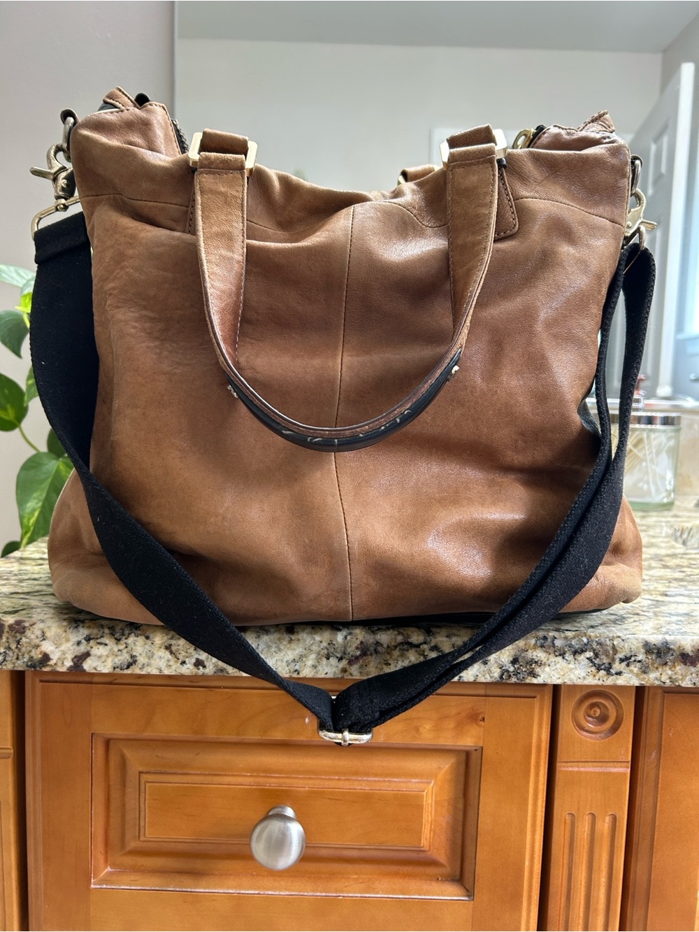 L.A.M.B Genuine Leather Brown Shoulder Bag - Picture 3 of 14